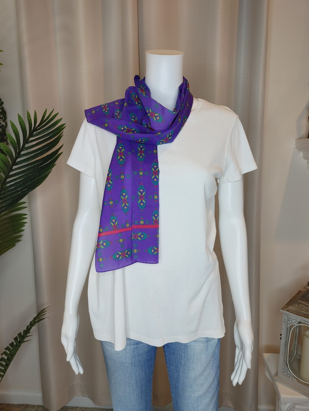 BUNDLE OF 5 SCARVES OF VARIOUS COLORS TEXTURES - Picture 4 of 6